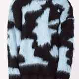 kkboxly  Men's Round Neck Pullover Fashion Abstract Paint Jacquard Knit Sweater