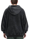 kkboxly  Trendy Dragon Pattern Men's Loose Cotton Blend Hooded Sweatshirt With Drawstring And Kangaroo Pocket, Fall Winter