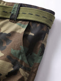 kkboxly  Cotton Blend Camo Multi Flap Pockets Men's Straight Leg Cargo Pants, Loose Casual Outdoor Pants, Tactical Work Pants For Men