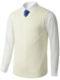 kkboxly  Men's V Neck Sweater Vest, Pullover Solid Color Sleeveless Sweaters Vest, Preppy Style