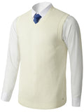 Men's V Neck Sweater Vest, Pullover Solid Color Sleeveless Sweaters Vest, Preppy Style