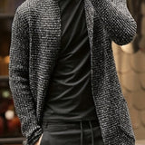 kkboxly  Men's Knit Sweaters, Fashion Open Front Vintage Long Sleeve Coat Windbreaker Overcoat For Men's Winter Outdoor Activities