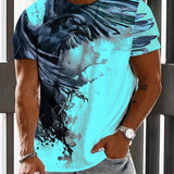 kkboxly Men's Eagle Print T-Shirt - Comfortable and Stylish Summer Tee