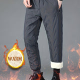 kkboxly  Men's Thermal Fleece Pants, Casual Warm Joggers For Fall Winter Outdoor