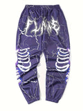 kkboxly  Halloween Series Skeleton Print Drawstring Sweatpants Loose Fit Pants Men's Casual Joggers For Men Winter Fall Running Jogging