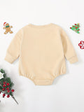 Toddler Girls Baby Boys Matching Romper, SANTA BABY Graphic Sweatshirt Crew Neck Onesie Christmas Casual Clothes, Suitable For Indoor And Outdoor Wear