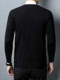 kkboxly  Men's Thick Warm Winter V-Neck Slim Knitted Pullover Sweater (Not Included Shirt)