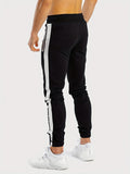 kkboxly  Men's Chic Zipper Pockets Casual Pants, Waist Drawstring Stretch Joggers Sweatpants