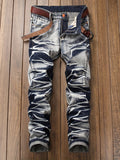 kkboxly  Men's New Zipper Distressed Straight Retro Jeans Best Sellers