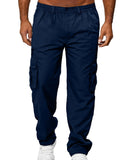 kkboxly Men's Stylish Cargo Jogger Pants - Drawstring Sweatpants With Pockets for Outdoor Sports