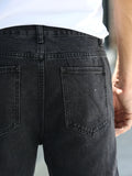 kkboxly  Men's Casual Straight Leg Jeans, Street Style Classic Design Denim Pants