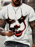 kkboxly  Plus Size Men's Clown Graphic T Shirt Short Sleeve Funny Tee Shirts Crew Neck Summer Novelty Tops