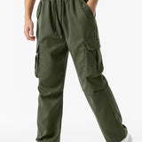 Solid Baggy Pants Multi Flap Pockets Men's Hipster Cargo Pants, Loose Casual Outdoor Pants, Men's Work Pants Streetwear