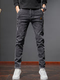 kkboxly  Men's Casual Skinny Jeans, Chic Street Style Classic Design Stretch Jeans