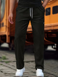 kkboxly Men's Casual Straight Leg Joggers, Regular Stretch Sports Pants For Spring Summer