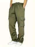 kkboxly Men's Multi Pocket Cargo Pants, Casual Loose Fit Sports Pants