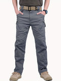 kkboxly  Men's Casual Cargo Pants With Zipper Pockets, Male Joggers For Spring And Fall Outdoor