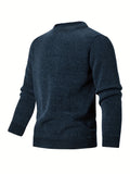 kkboxly  Solid Color Men's Warm Thick Half Turtleneck Sweater Leisure Daily Soft Trendy Pullover Sweater