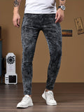 kkboxly  Men's Chic Skinny Jeans, Men's Casual Street Style Distressed Stretch Denim Pants