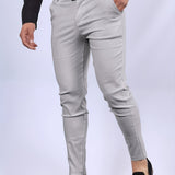 Slim Fit Slant Pocket Elegant Dress Pants, Men's Semi Formal Slightly Stretch Trousers For Spring Summer Banquet Party Dinner