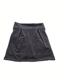 kkboxly  Dark Gray 2-in-1 Pleated Detail Skirt With Shorts, Summer Stretchy Tennis Golf Skirt, Women's Activewear