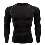 kkboxly  Men's Compression Shirts: Get Fit Fast With Long Sleeve Athletic Workout Tops!