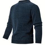 kkboxly  Solid Color Men's Warm Thick Half Turtleneck Sweater Leisure Daily Soft Trendy Pullover Sweater