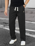 kkboxly  Solid Drawstring Sweatpants Loose Fit Pants Men's Casual Joggers For Men Winter Fall Running Jogging ( One Smaller Size Recomended)