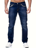 kkboxly Men's Casual Distressed Skinny Jeans, Chic Street Style Medium Stretch Denim Pants