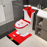 D-FantiX 3D Nose Santa Toilet Seat Cover And Rug Set Funny Christmas Decorations Bathroom Set Of 5