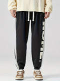 kkboxly  Men's Fashion Striped Sweatpants, Casual Slightly Stretch Breathable Loose Joggers For Outdoor