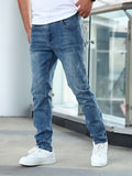 kkboxly Men's Casual Medium Stretch Jeans, Classic Design Denim Pants