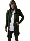 kkboxly  Solid Color Men's Hooded Sweatshirt Casual Long Sleeve Hoodies With Zip Up Gym Sports Hooded Jacket Cape Cloak