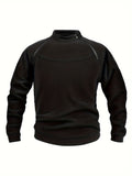 kkboxly  Men's Warm Polar Fleece Sweatshirt, Casual Stretch Sports Tops For Fall Winter