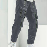 kkboxly  Classic Design Multi Pocket Cargo Pants, Men's Casual Street Style Cargo Pants/Joggers For Spring Summer Outdoor