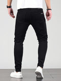 Men's Slim Fit Trendy Jeans, Casual Classic Design Jeans