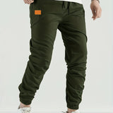 kkboxly  Solid Color Men's Cargo Pants, Loose Casual Outdoor Joggers Pants, Men's Work Pants For Hiking Fishing Angling