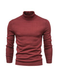 kkboxly  All Match Best Sellers Autumn Winter Pullover Men Solid Turtleneck Sweaters