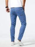 Men's Casual Light Blue Ripped Denim Jeans