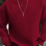 kkboxly  Men's Basic Crew Neck Sweatshirt Pullover For Men Solid Color Sweatshirts For Spring Fall Long Sleeve Tops