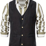 kkboxly  Men's Casual Western Cowboy Vest Jacket Slim Fit V Neck Sleeveless Waistcoat Vest Men Medieval Party Vests