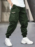 kkboxly  Men's Active Cargo Pants - Multi Pockets, Breathable & Stretchy Sweatpants For Outdoor Adventures