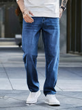 Loose Fit Straight Leg Jeans, Casual Street Style Denim Pants