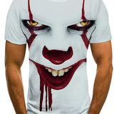 kkboxly  Plus Size Men's Clown Graphic T Shirt Short Sleeve Funny Tee Shirts Crew Neck Summer Novelty Tops