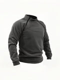 kkboxly Warm Tactical Coat, Men's Casual Pullover Sweatshirt For Outdoor Activities