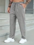 Plus Size Men's Plaid Pants Stylish Casual Pants For Spring Fall Winter, Men's Clothing