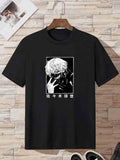 kkboxly  Anime Mask Boy Print T Shirt, Tees For Men, Casual Short Sleeve Tshirt For Summer Spring Fall, Tops As Gifts