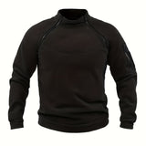 kkboxly Warm Tactical Coat, Men's Casual Pullover Sweatshirt For Outdoor Activities