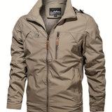 kkboxly  Men's Multifunctional Jacket: Anti-Cold, Windproof & Waterproof For Spring & Autumn Outdoors