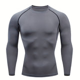 kkboxly Men's Compression Shirts: Get Fit Fast With Long Sleeve Athletic Workout Tops!